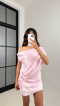 Pembe Gold Tokalı Saten Premium Bluz Gaus00531Gausالبلوزات GU1002241