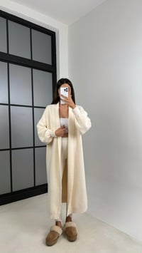 Ekru Uzun Oversize Triko Hırka GAUS-00157GAUSHIRKAGAUS-00157