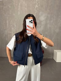 Nela Lacivert Astarlı Muadil Premium YelekGausYELEKGU100581