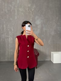 Bonar Bordo Düğmeli Astarlı YelekGausYELEKGU100421
