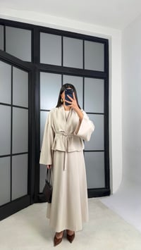 Taş Kuşaklı Ceket Elbise Premium Tencel Takım GAUS-01165GAUSTAKIMGAUS-01165