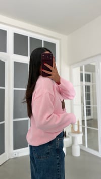 Pembe Muadil Köpek Desenli Triko Kazak GAUS-02181GAUSKAZAKGAUS-02181