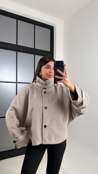 Taş Dik Yaka Balıksırtı Astarlı Kaşe Ceket GAUS-00738GAUSCEKETGAUS-00738