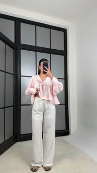 Beyaz Astarlı Beli Lastikli Müslin Pantolon GAUS-01149GAUSPANTOLONGAUS-01149