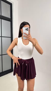 Bordo Yan Yırtmaçlı Beli Lastikli Basic Şort Gaus00371GausShortsGU1001869