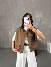 Nela Kahve Astarlı Muadil Premium YelekGausYELEKGU100579