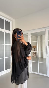 Siyah Dantel Detaylı Transparan Bluz GAUS-01648GAUSBlouseGAUS-01648
