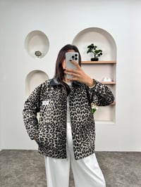 Misty Bej Leoparlı Yandan Cepli Fermuarlı CeketGausCEKETGU00903633