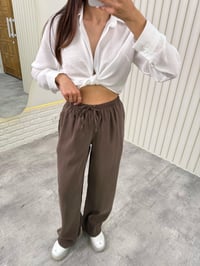 Kahve Beli Lastikli Cepli Tensel Pantolon Gaus00314GausPANTOLONGU1001720