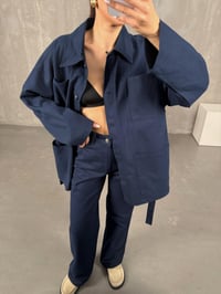 Lacivert Gabardin Kuşaklı Takım Gaus0008GausTAKIMGU1001002