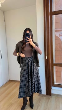 Siyah Premium Kareli Etek GAUS-00770GAUSETEKGAUS-00770