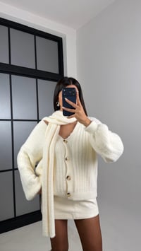 Ekru Şal Detaylı Yumuşak Dokulu Triko Hırka GAUS-00650GAUSHIRKAGAUS-00650