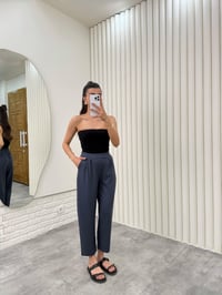 Antrasit  Beli Lastikli Cepli Harem Pantolon Gaus00308GausPANTOLONGU1001707