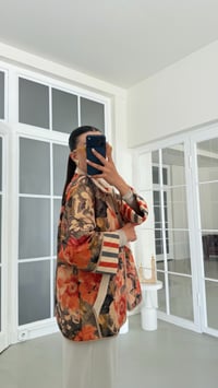 Yeşil Vintage Desenli Kapitone Ceket GAUS-02127GAUSJacketsGAUS-02127
