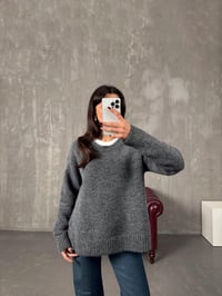Massi Gri Bisiklet Yaka Yumuşak Triko KazakGausKAZAKGU00904429