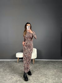 Viral Leoparlı Maxi Boy Elbise GausELBİSEGU004194