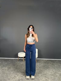 Oys Lacivert Modal Palazzo PantolonGausPANTOLONGU004041