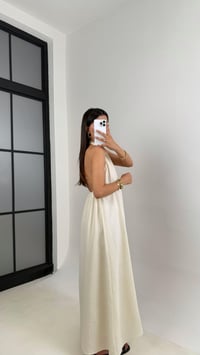 Taş Boyundan Bağlamalı Müslin Elbise Gaus00588GausELBİSEGU1002376