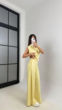 Sarı Cepli Yelek Beli Lastikli Pantolon Modal Eşofman Takım Gaus00523GausTAKIMGU1002227
