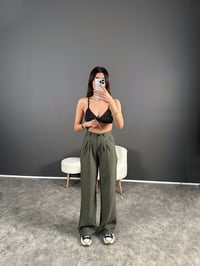 Haki Premium Keten Astarlı Ceket Pantolon İkili TakımGausTAKIMGU004563
