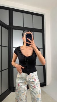 Siyah Fırfırlı Bluz GAUS-01462GAUSBlouseGAUS-01462
