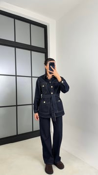 Lacivert Uzun Gold Düğmeli Tasarım Ceket Pantolon İkili Takım GAUS-00586GAUSTAKIMGAUS-00586