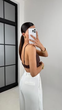 Acı Kahve Ayarlanabilir Askılı Bralet Gaus00595Gausالكروب توب GU1002391