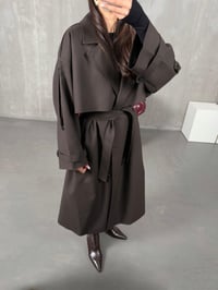 Elsa Acı Kahve Kuşaklı Poliviskon Astarlı Tasarım Premium TrençkotGausKABANGU100357