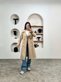 Hana Taş Premium Kemerli Astarlı Muadil TrençkotGausKABANGU0090352