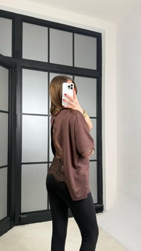 Kahve Sırt Dantel Detaylı Tshirt GAUS-01256GAUSTshirtGAUS-01256