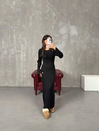 Rebeca Siyah Kuşaklı Triko ElbiseGausELBİSEGU100267