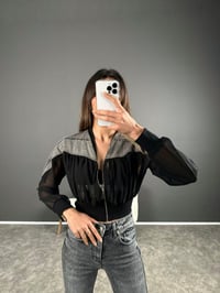 Füme Denim Detaylı Tül CeketGausCEKETGU004145