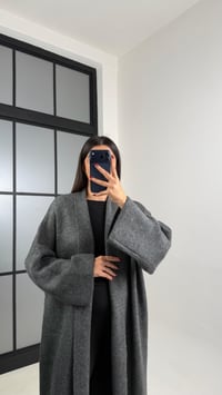 Antrasit Oversize Maxi Boy Triko Hırka GAUS-00728GAUSCardiganGAUS-00728