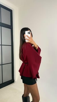 Bordo Gina ZR Model Kemerli Kaşe Panço GAUS-0091GAUSPançoGAUS-0091