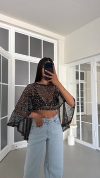 Antrasit Pullu Asimetrik Yaka Bluz GAUS-01781GAUSالبلوزات GAUS-01781