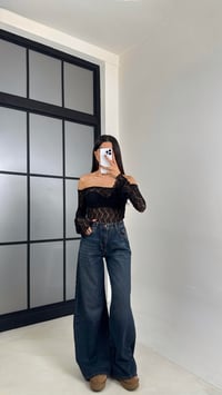 Lacivert Yıkamalı Geniş Paça Jean GAUS-00477GAUSDENİM PANTOLONGAUS-00477