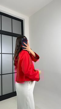 Kırmızı Çıtçıt Düğmeli Astarlı Cepli Ceket GAUS-00913GAUSCEKETGAUS-00913