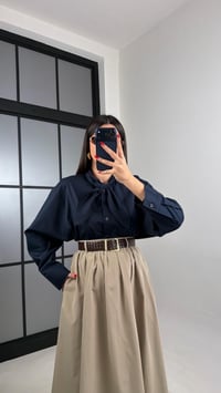 Lacivert Fular Yakalı Gömlek GAUS-00981GAUSShirtGAUS-00981