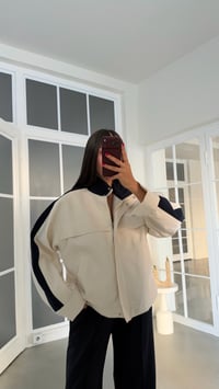 Ekru Paraşüt Kumaş Ceket Beli Lastikli Modal Kumaş Pantolon İkili Premium Takım GAUS-02242GAUSTAKIMGAUS-02242
