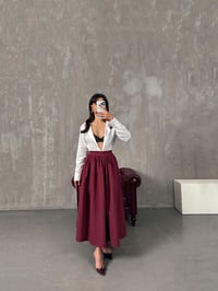 Woya Bordo Prenses Balon Uzun EtekGausETEKGU10013