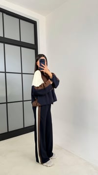 Lacivert ŞERİT DETAYLI PARAŞÜT KUMAŞ HIRKA PANTALON TAKIM GAUS-00677GAUSSuitsGAUS-00677