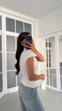 Ekru Apoletli Fermuarlı Modal Kumaş Yelek GAUS-01780GAUSYELEKGAUS-01780