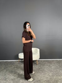Gabby Acı Kahve Modal Kumaş İkili TakımGausTAKIMGU004741