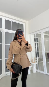 Camel Astarlı Kuşaklı Kısa Trençkot GAUS-01892GAUSCEKETGAUS-01892