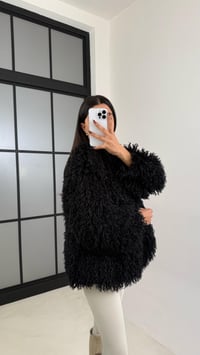 Siyah Saçaklı Astarlı Premium Kürk GAUS-00332GAUSMONTGAUS-00332