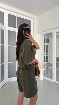 Yeşil Kemerli Tencel Denim Tulum GAUS-01863GAUSJumpsuitsGAUS-01863