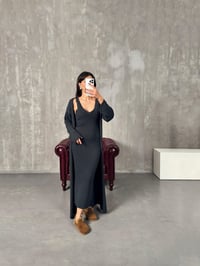 Rila Antrasit Hırkalı Triko Elbise İkili TakımGausELBİSEGU00904034