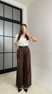 Kahve Cep Detaylı Tencel Pantolon GAUS-00992GAUSPantsGAUS-00992