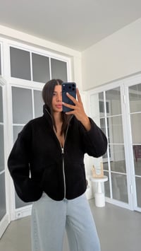 Siyah Fermuarlı Cepli Polar Sweatshirt GAUS-02031GAUSالسويت شيرت GAUS-02031