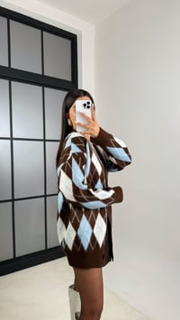 Mavi Baklava Desenli Düğmeli Hırka GAUS-00493GAUSHIRKAGAUS-00493